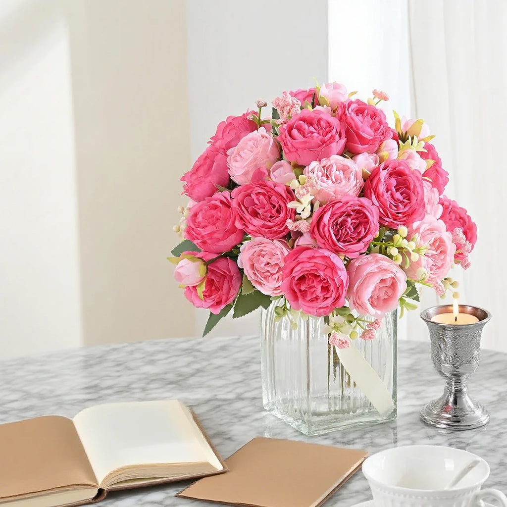 Artificial Silk Peony Flowers – Wedding & Home Decor Bouquet Artificial Silk Flowers Babs