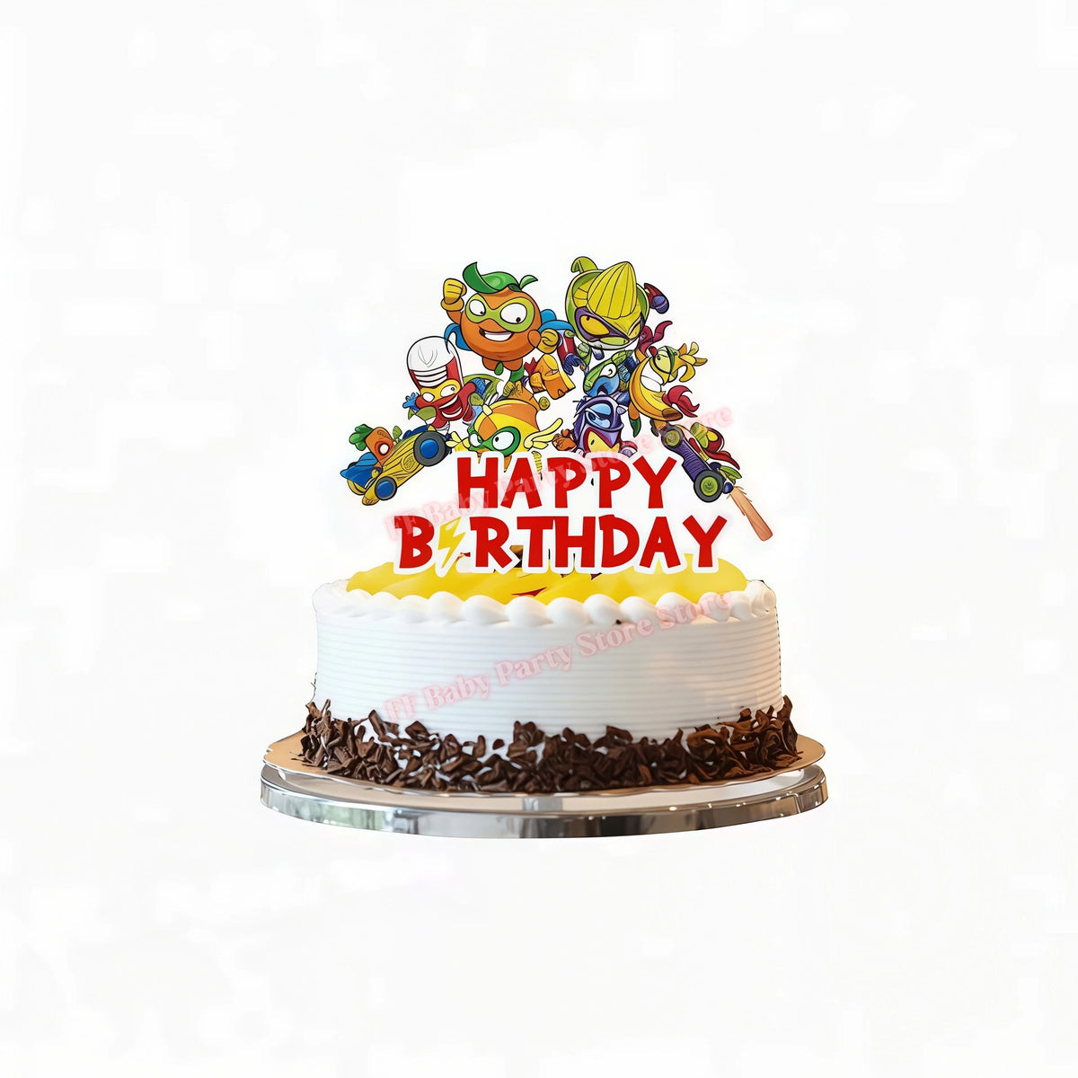 Superthings Party Balloons, Cake Toppers & Backdrop Set – 6pcs Party Decoration Set Babs 1pcs cake topper others