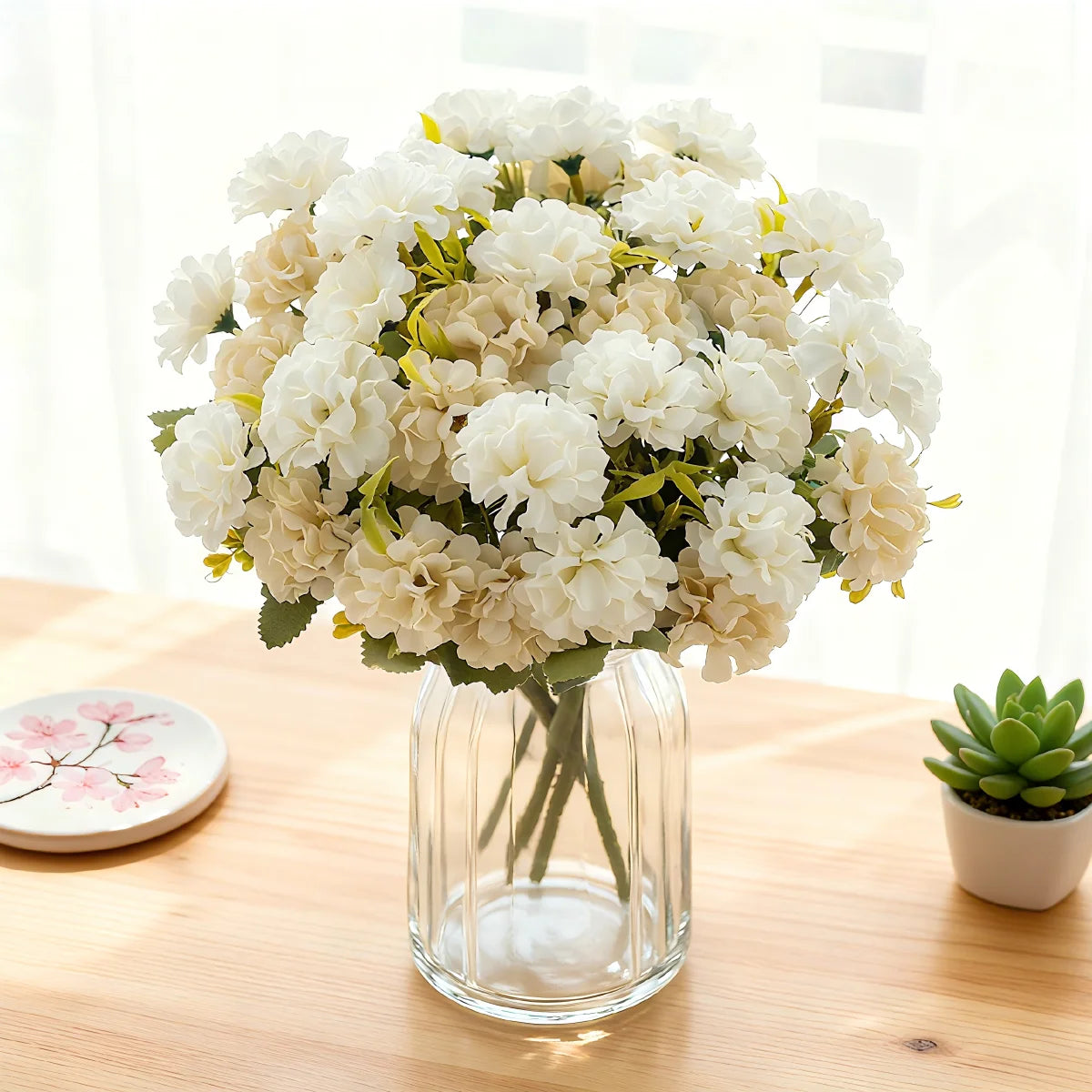 Silk Hydrangea Artificial Flowers – Wedding & Home Décor Artificial Flower Bouquet Babs