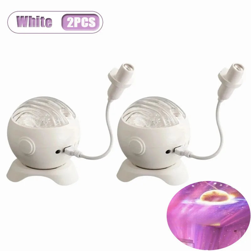 Aurora Bluetooth Star Projector Night Light | Home Decor Gift Star Projector Lamp Babs White-2PCS