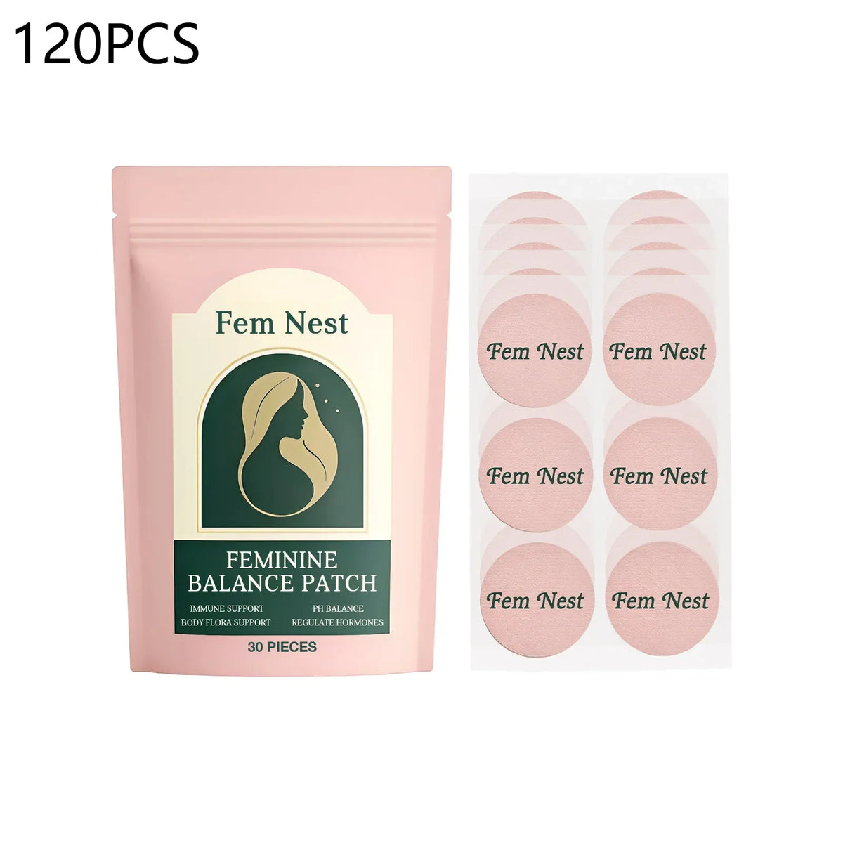 Female Wellness Balance Patches – Freshness & Comfort, 30 Pcs Feminine Care Patches Babs 120PCS One Size