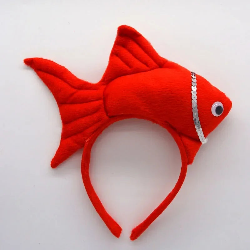 3D Fish Hair Hoop Headband – Costume Party Accessory for All Ages Costume Hair Headband Babs red