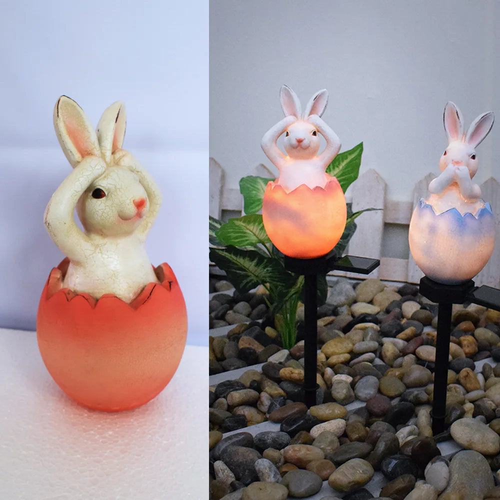 Solar Bunny Egg Lamp – Waterproof LED Garden Pathway Light Solar Garden Light Babs Orange 1PC