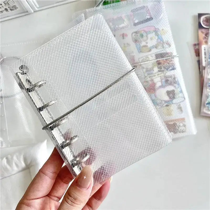 M5 A6 PP Three-Fold Loose Notebook Cover Mini Organizer Notebook Cover Babs