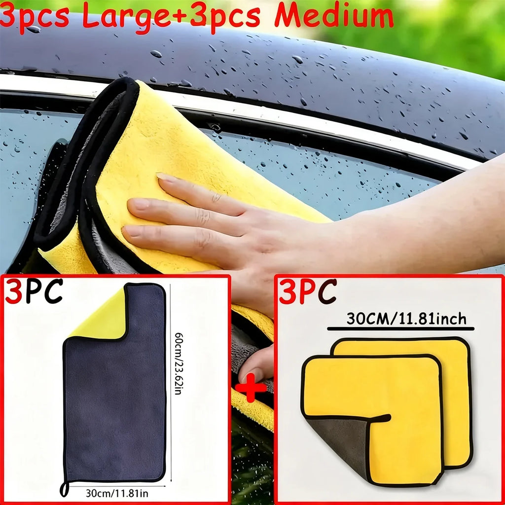 6-Pack Microfiber Cleaning Cloths – Car & Home Drying Towels Microfiber Cleaning Cloths Babs YELLOW