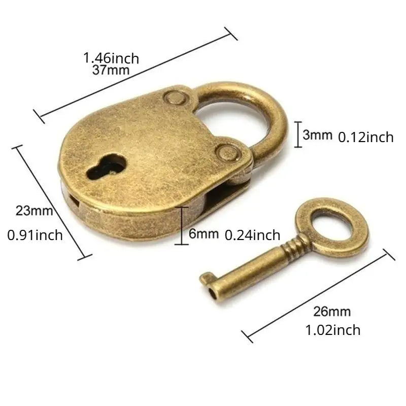 Vintage Antique Copper Mini Padlock – Decorative Key Lock Gift Decorative Padlock Babs