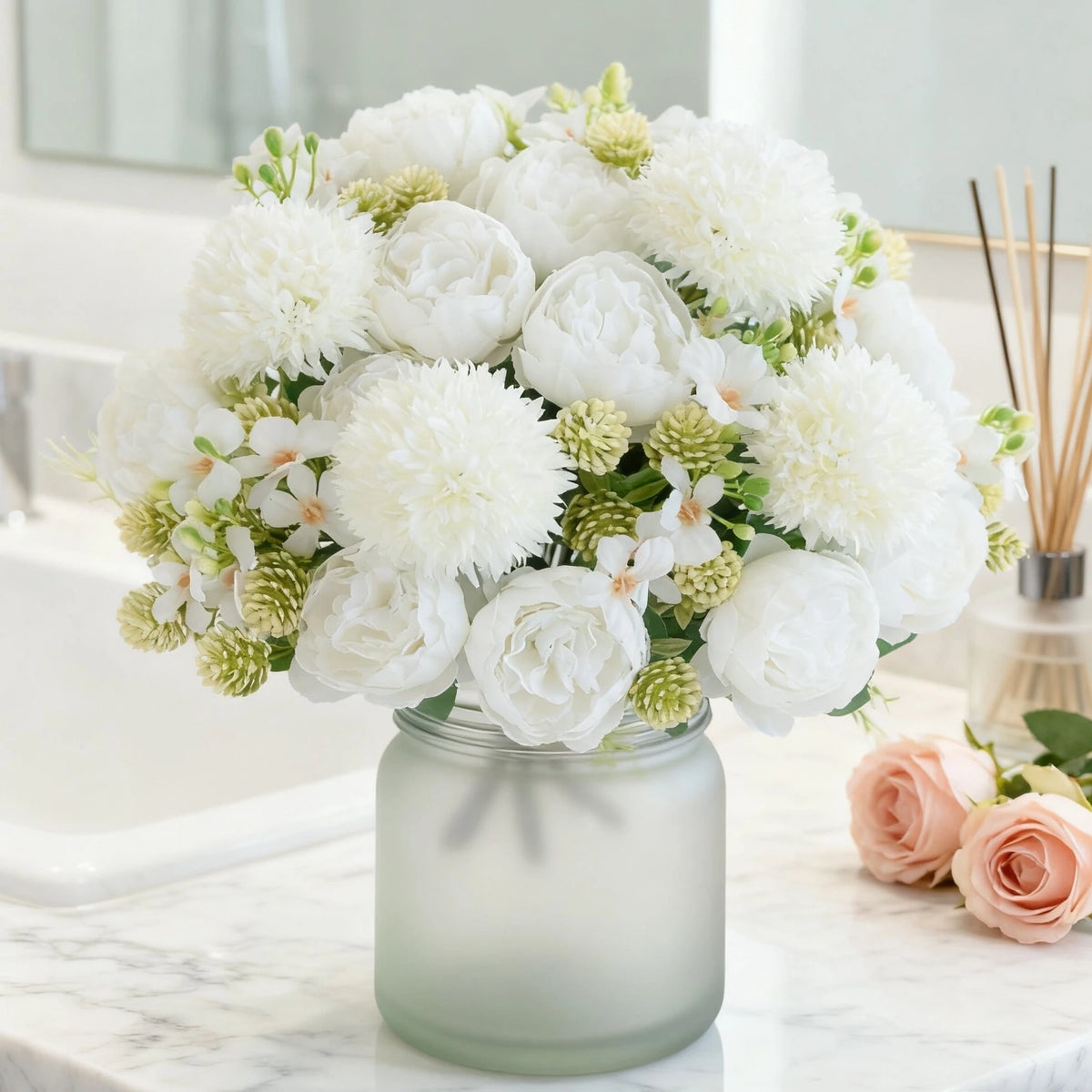 Artificial Silk Peony Bouquet – Wedding & Home Decor Artificial Flower Bouquet Babs