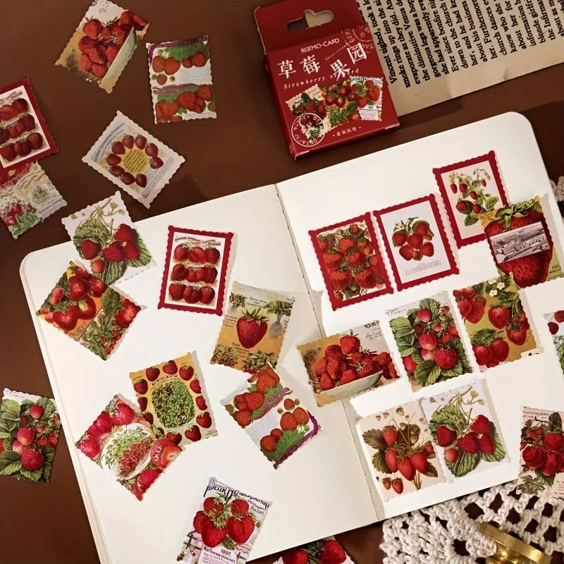 Strawberry Paper Mini Stickers for Scrapbook & Journal Craft Stickers Babs