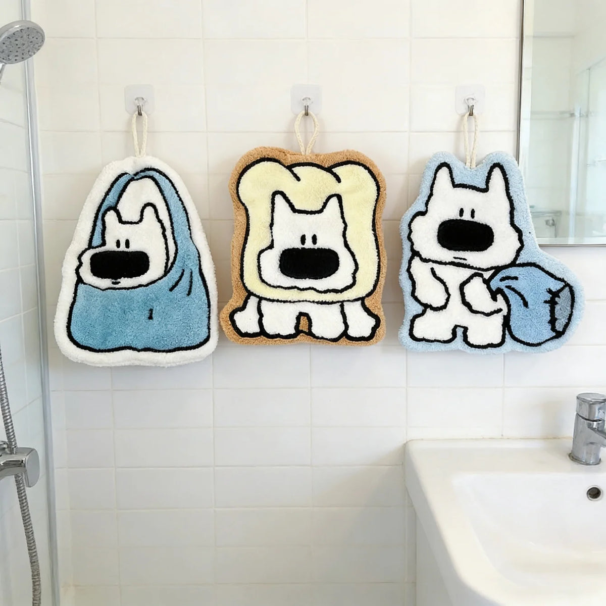 Cute Cat Hand Towels – Microfiber Coral Fleece Hanging Loop Decorative Hand Towel Babs