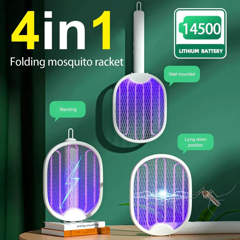 Foldable Electric Bug Zapper Racket – 3000V UV Light, USB Rechargeable Electric Bug Zapper Babs 1PC