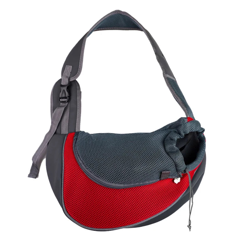Mesh Pet Carrier Sling Bag – Crossbody Backpack for Cats & Dogs Pet Carrier Bag Babs Red S