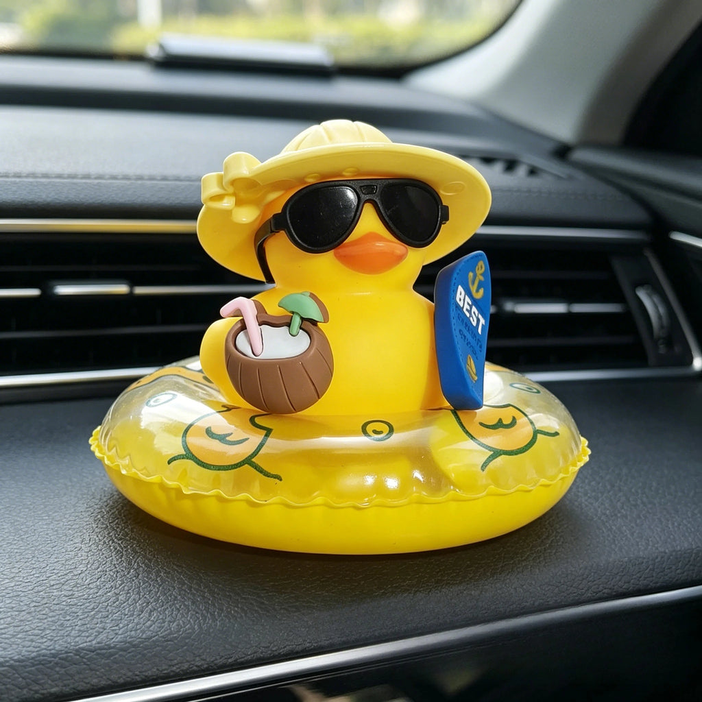 Vacation Rubber Duck Car & Home Decor Ornament w/ Swim Ring Novelty Ornament Babs