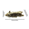 Solid Brass Hyena Figurine – Vintage Miniature Desk Ornament Brass Figurine Babs C