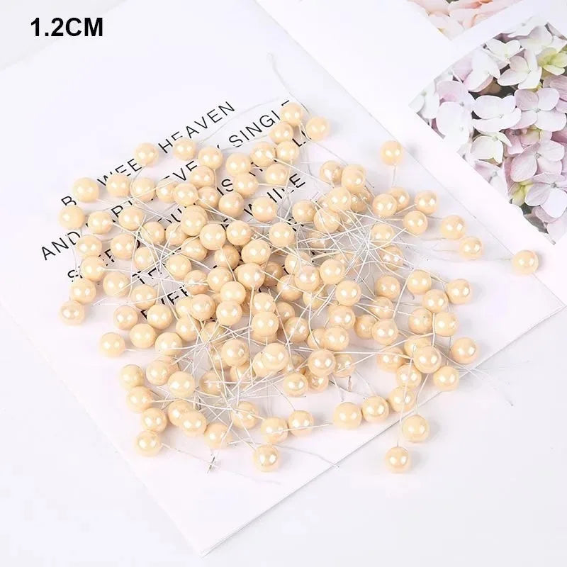 50/100Pcs Artificial Berry Christmas Ornaments – DIY Wreath Décor Christmas Ornaments Babs 1.2CM Yellow 50Pcs