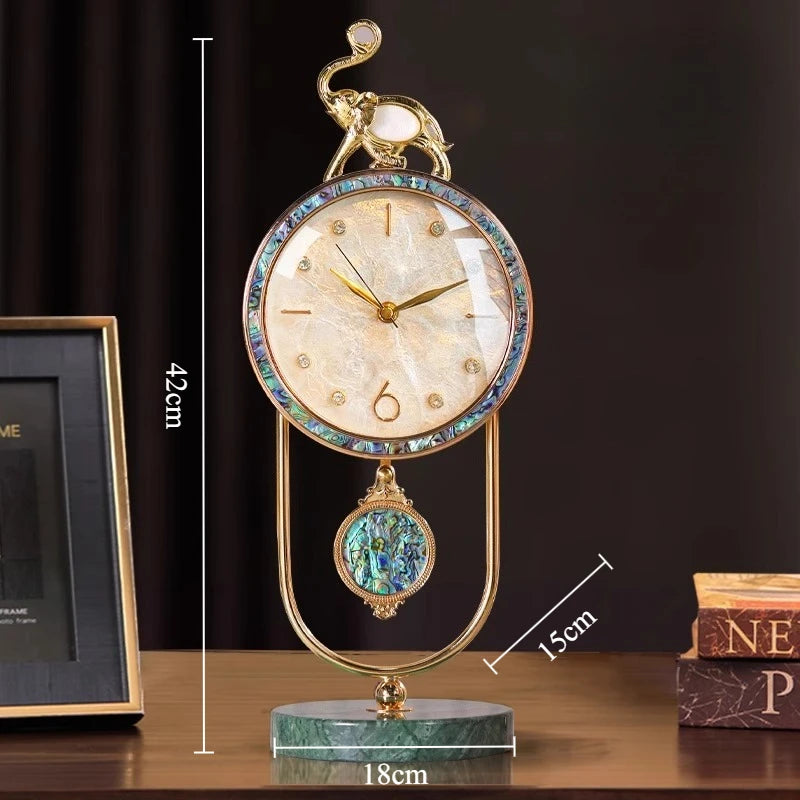 Nordic Silent Quartz Table Clock – Triangle Metal Desk Ornament Decorative Table Clock Babs Elephant Clock