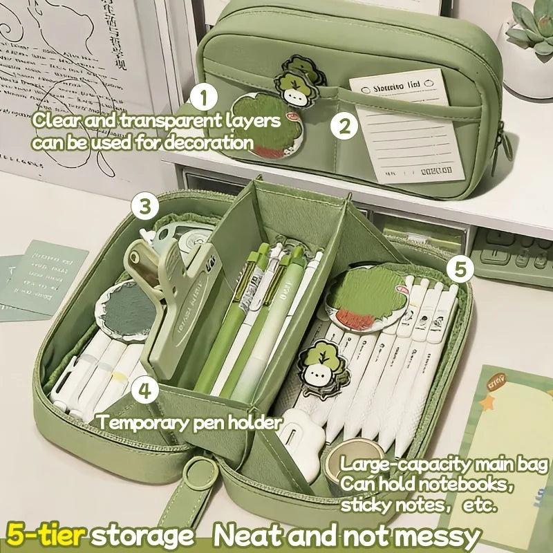 Volcano Pencil Case – Multi-Layer Stationery Organizer Pencil Case Organizer Babs