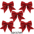 5-Pack 14cm Sparkling Bow Christmas Tree Ornaments | DIY Decor Christmas Bow Ornaments Babs 5PCS 14cm