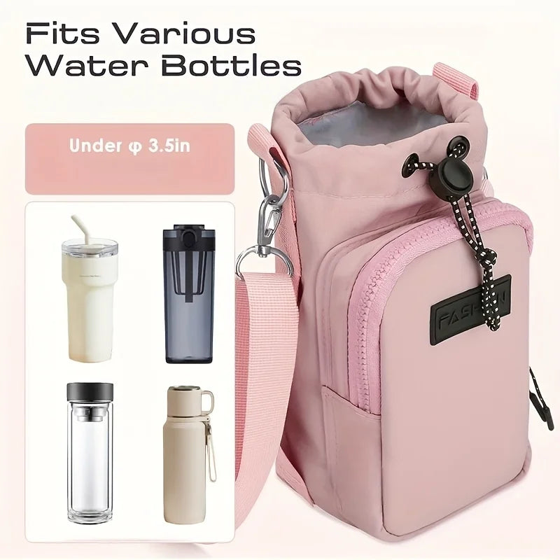 Insulated Water Bottle Crossbody Bag with Adjustable Strap Bottle Carrier Bag Babs