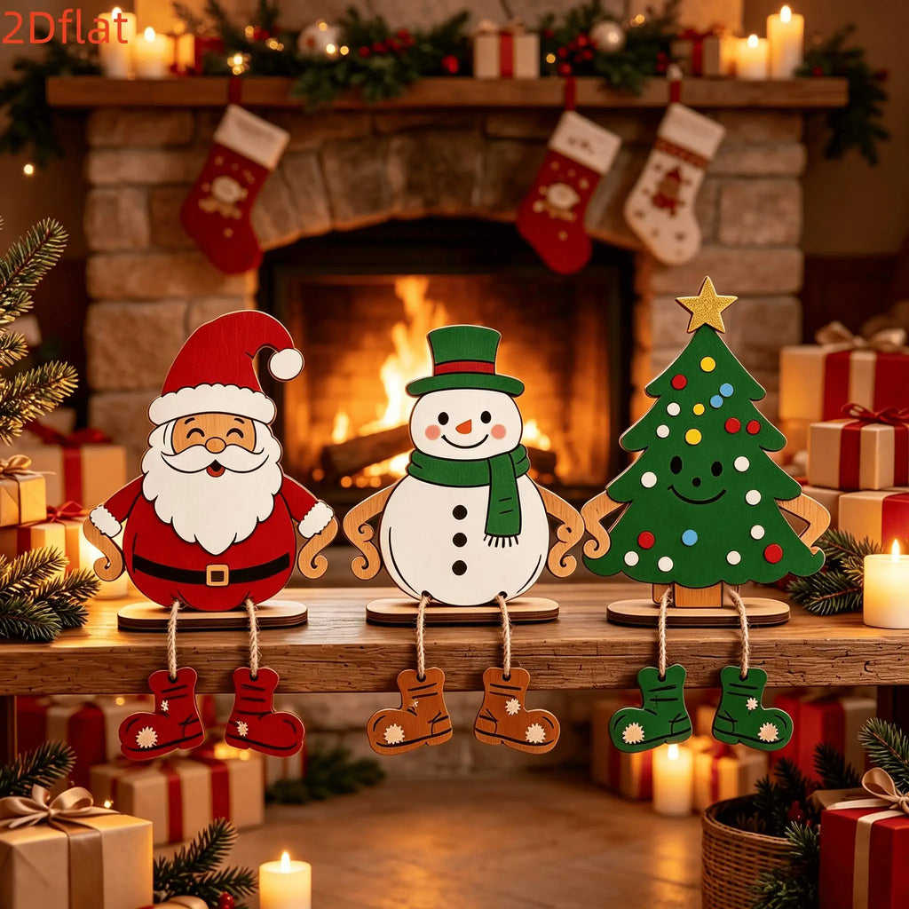 3pcs Wood Christmas & Halloween Decor Signs | Farmhouse Style Holiday Wood Signs Babs
