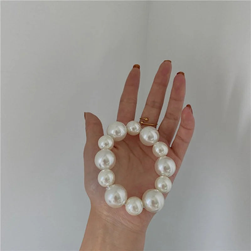 Pearl Scrunchie Hair Tie – Korean Style Ponytail Holder Pearl Hair Scrunchie Babs Big and small