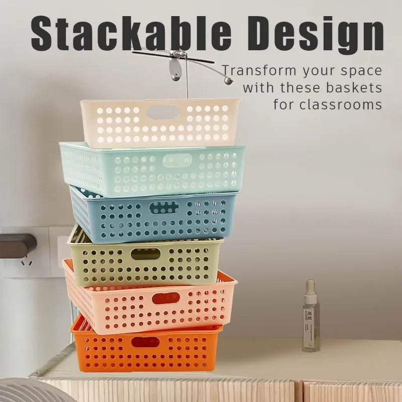 6-Pack A4 Plastic Paper Storage Trays – Desk Organizer Baskets Desk Organizer Trays Babs