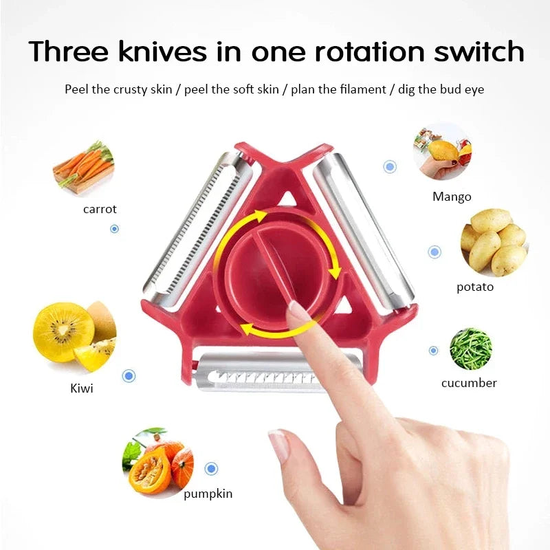 3-in-1 Vegetable & Fruit Peeler – Stainless Steel Blades Vegetable Peeler Babs