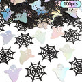 100Pcs Halloween Ghost Confetti – Spooky Spiderweb Party Decor Halloween Party Confetti Babs Mix
