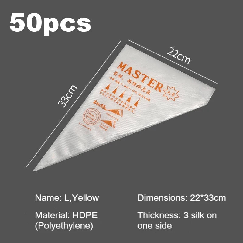Disposable Piping Bags 50/100 Pcs – BPA-Free Cake Decorating Disposable Piping Bags Babs L 50pcs