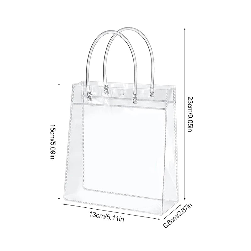 20Pcs Clear PVC Gift Bags with Handle – Party Favors PVC Gift Bags Babs S-15x13cm 20pcs