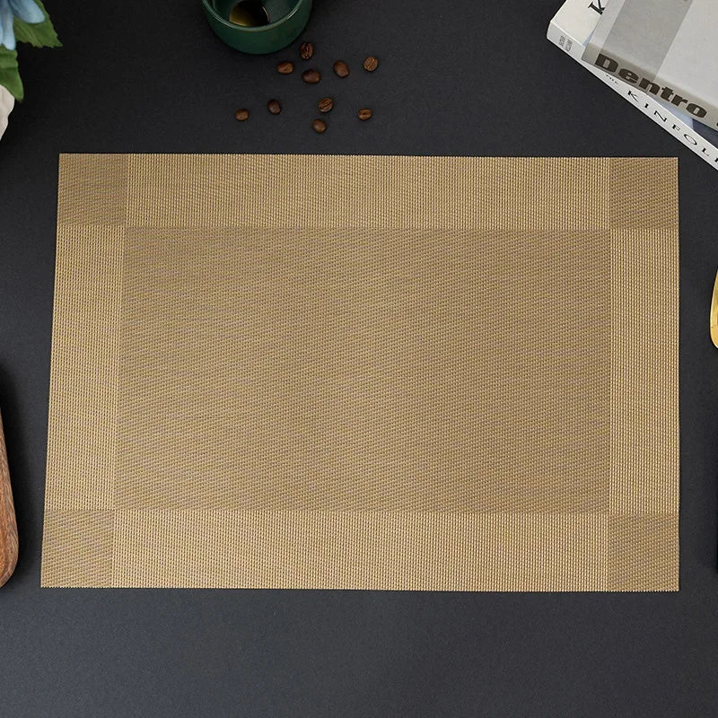 Washable PVC Woven Placemats – Durable Vinyl Dining Table Mats Vinyl Table Placemats Babs Style 9 30X45CM