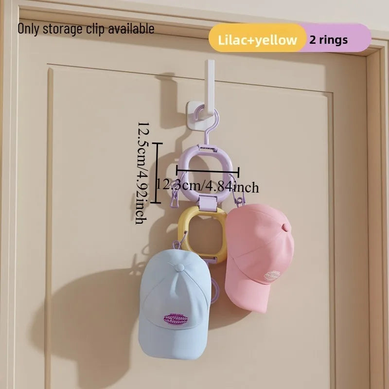 Hat Storage Clip – Door & Wardrobe Cap Organizer Rack Hat Storage Organizer Babs 2 purple and yellow