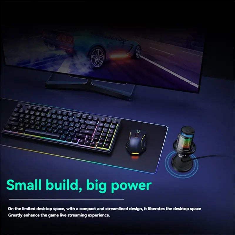 RGB Gaming USB Microphone – Noise Cancellation & Touch Mute USB Gaming Microphone Babs