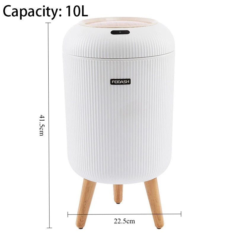 Smart Sensor Trash Can Auto-Open Lid Wastebasket for Home Smart Sensor Trash Can Babs White with bracket