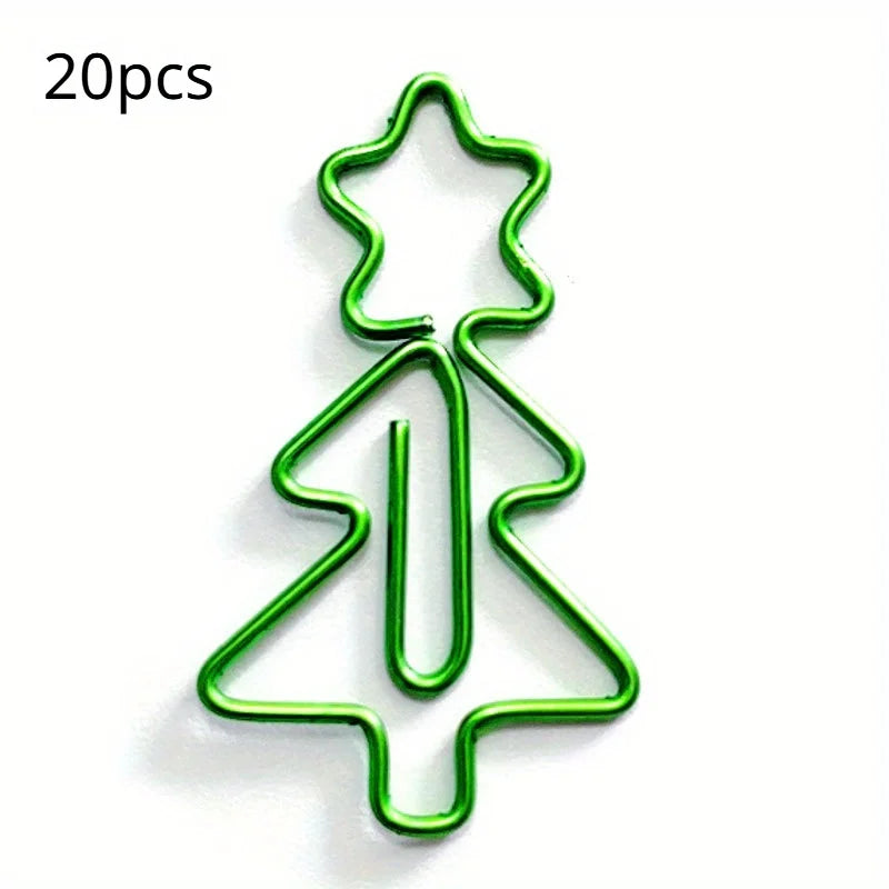 Christmas Tree Paper Clips – Festive Iron Binder Clips Novelty Paper Clips Babs B