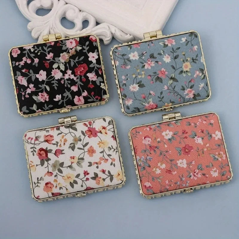 Mini Foldable Makeup Mirror – Chinese Floral Two-Sided Compact Compact Makeup Mirror Babs