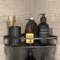 No-Drill Bathroom Toilet Paper Holder Shelf | Aluminum Bathroom Storage Shelf Babs Black