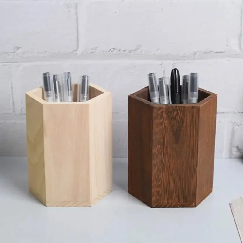 Wooden Desktop Pen Holder – INS Style Large Capacity Organizer Desktop Pen Organizer Babs