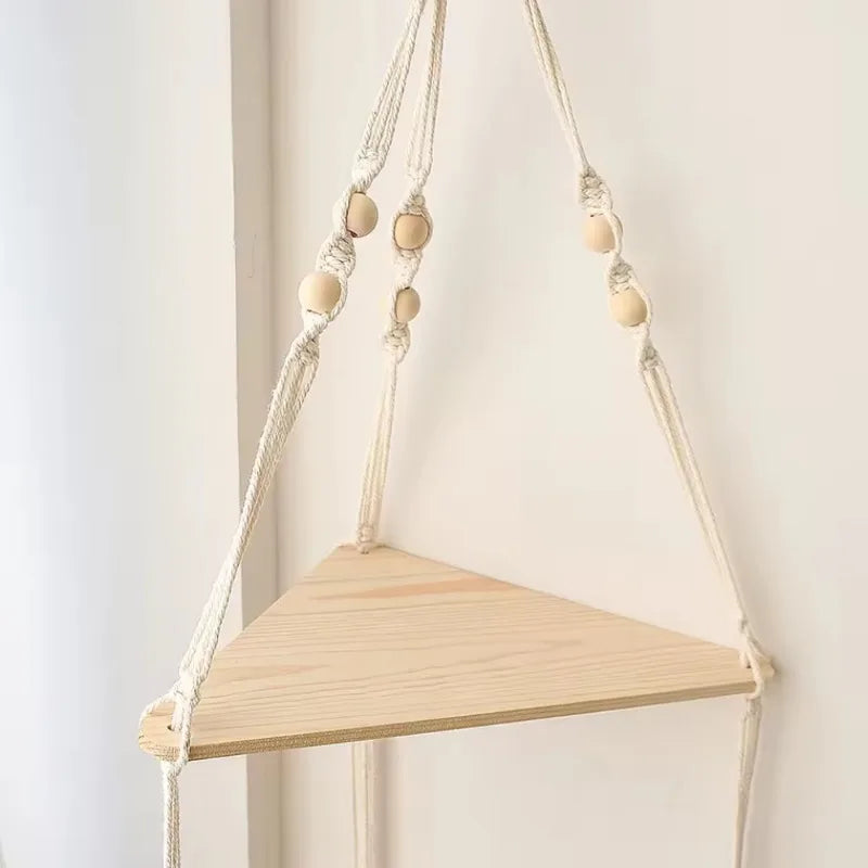 Wood Triangle Corner Floating Wall Shelf – Boho Home Decor Babs