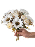 Silk Sunflower Artificial Bouquet – Wedding & Home Décor Artificial Flower Bouquet Babs Beige 1pc