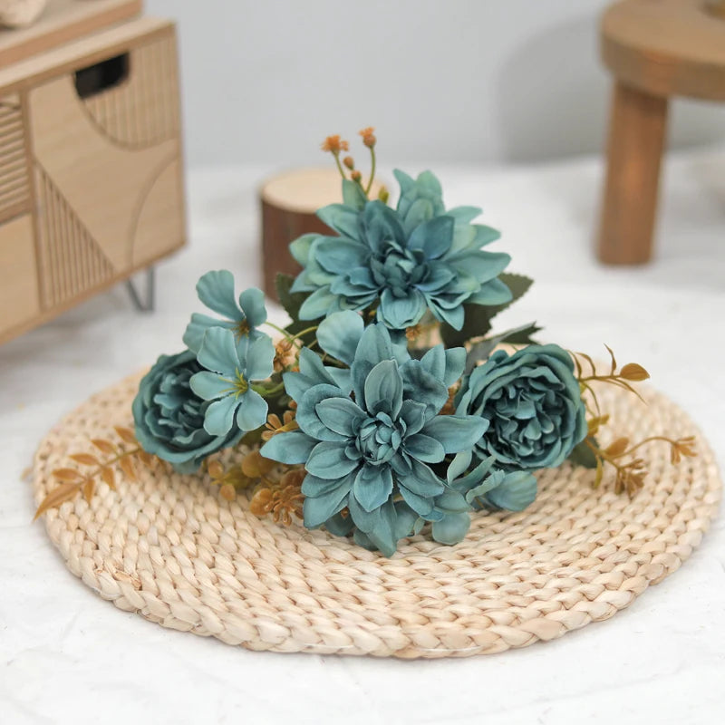 Artificial Silk Dahlia Rose Daisy Flowers – Wedding & Home Decor Artificial Silk Flowers Babs