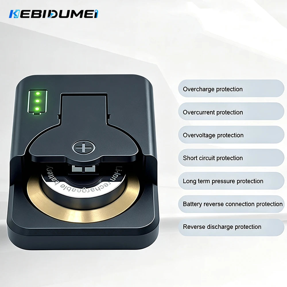 Portable LIR Button Battery Charger USB-C with LED Indicator Button Battery Charger Babs