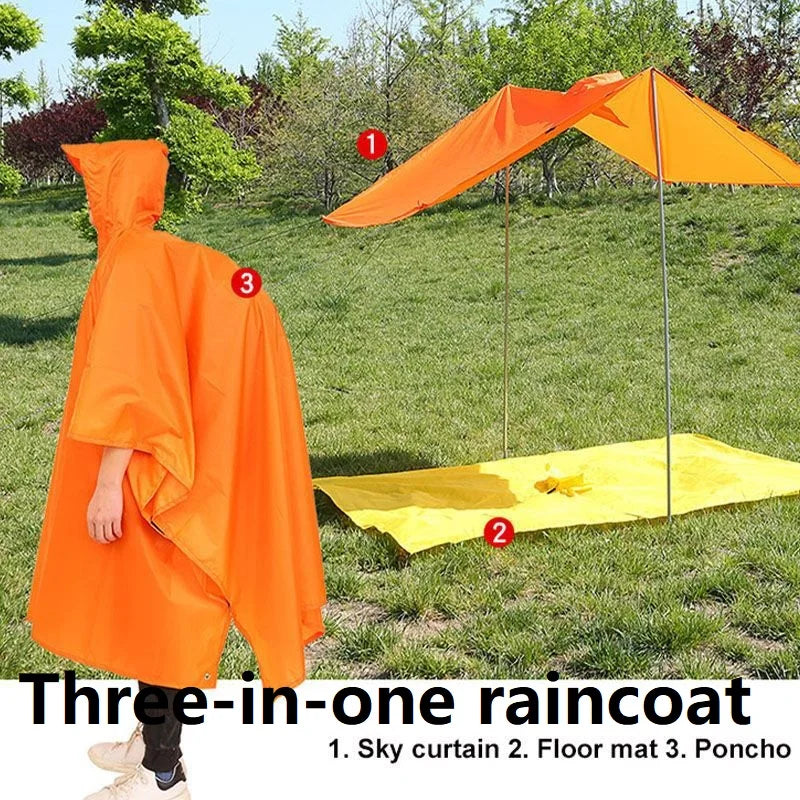 3-in-1 Adult Waterproof Hooded Raincoat & Poncho – Big Size Waterproof Raincoat Babs