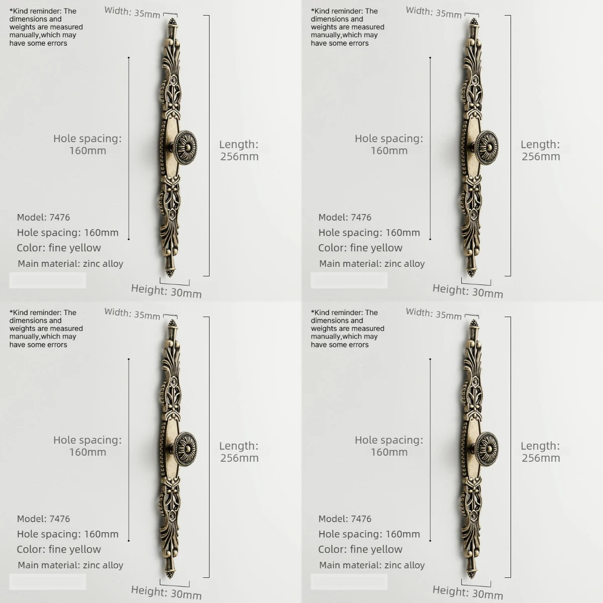4pcs Vintage Bronze Cabinet Drawer Pull Handles – Zinc Alloy Cabinet Drawer Handles Babs 4pcs-F