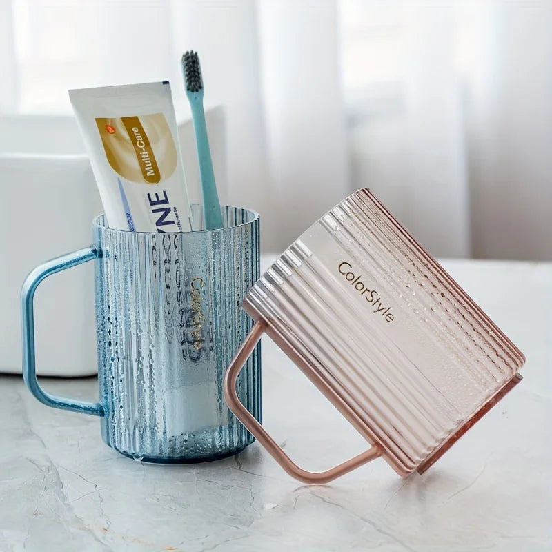 Plastic Mouthwash Cup With Handle – Minimalist Bathroom Tumbler Bathroom Tumbler Cup Babs