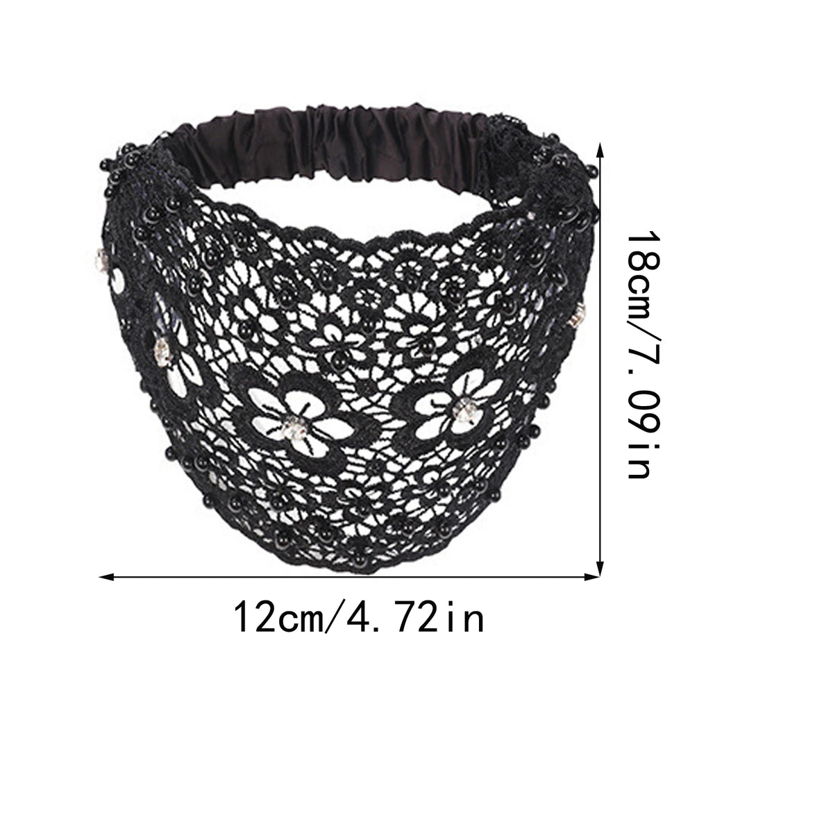 Women's Wide Hollow Headband – Rhinestone & Pearl Flower Women's Hair Headband Babs
