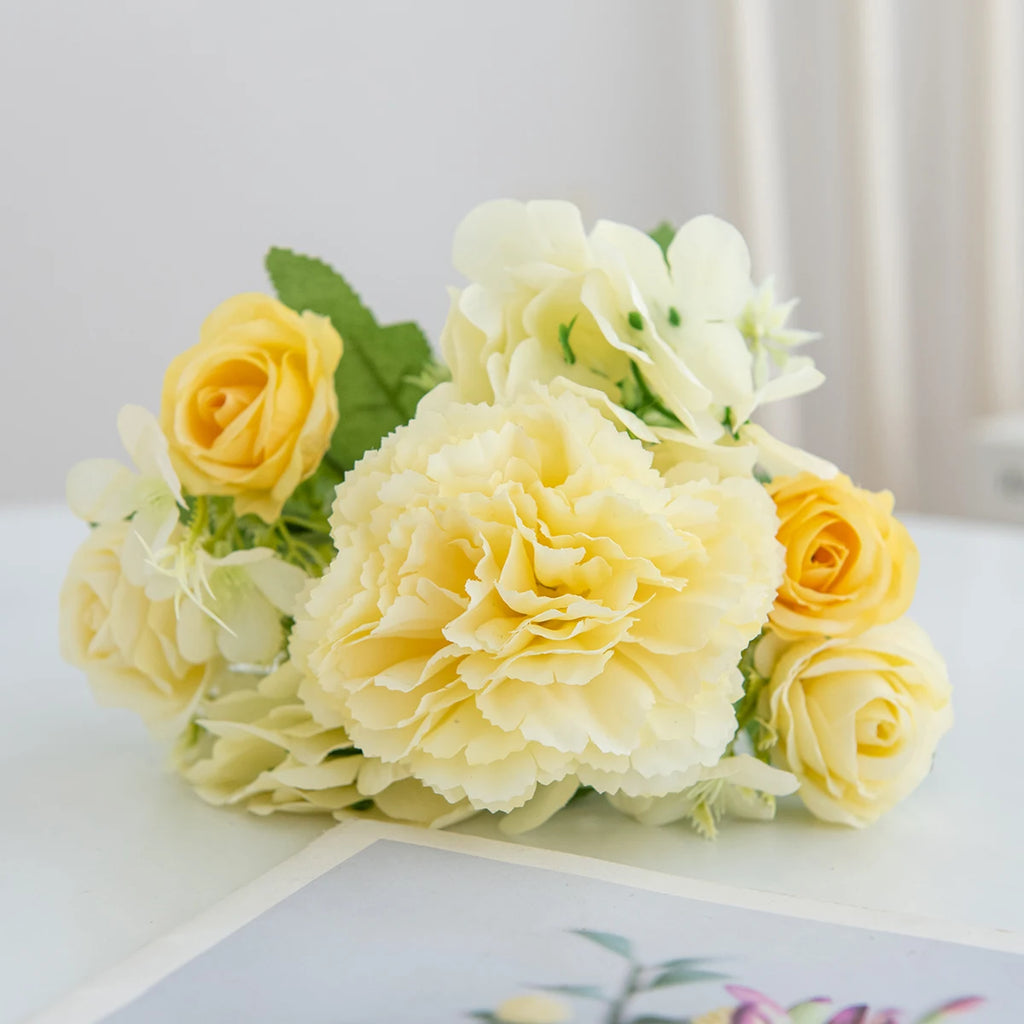 Silk Artificial Carnation Rose Bouquet – Wedding & Home Decor Artificial Flower Bouquet Babs