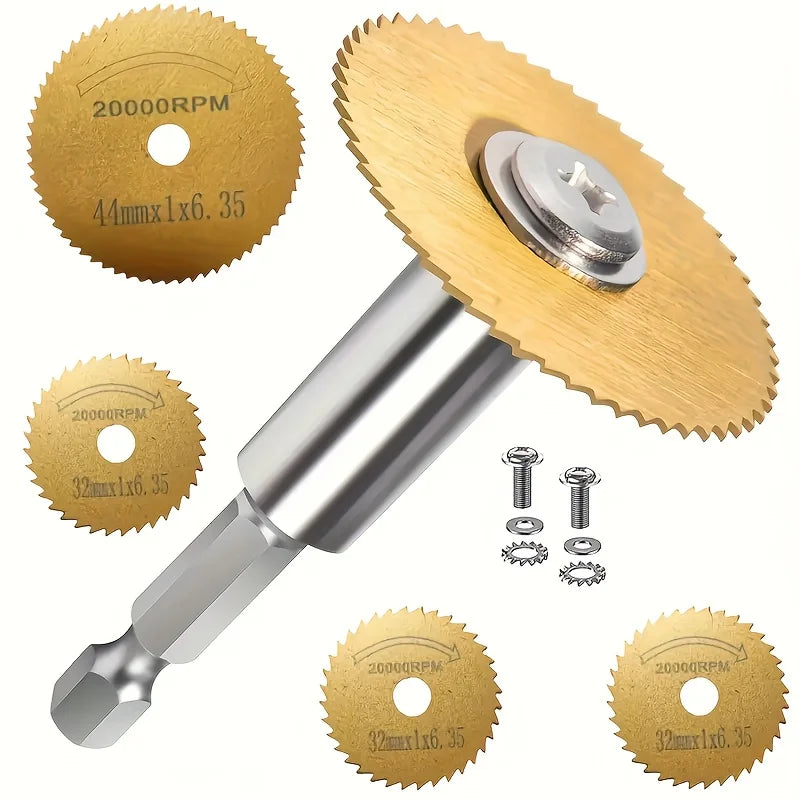 7-Piece HSS Circular Saw Blade Set with Hex Shank | Metal & Wood Circular Saw Blade Set Babs