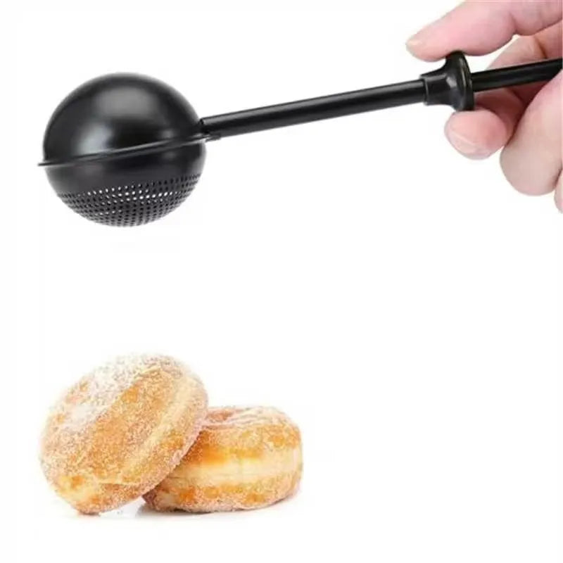 Stainless Steel Press Powder Shaker Sifter | Baking Tool Baking Powder Sifter Babs black