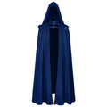 Medieval Hooded Cloak Men Gothic Cosplay Cape Buckled Maxi Coat Gothic Cosplay Cape Babs Blue M