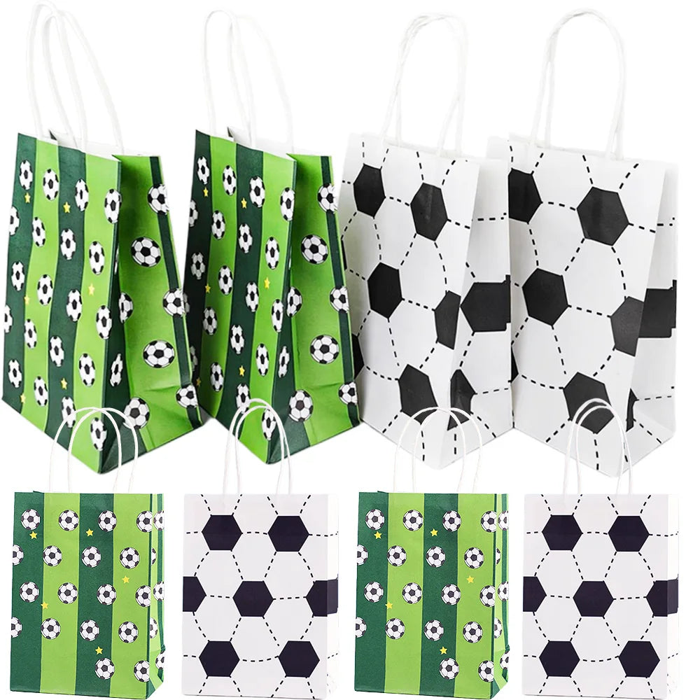 Soccer Party Bags with Handles | Kraft Treat Bags 5/10/20 Pcs Party Favor Bags Babs